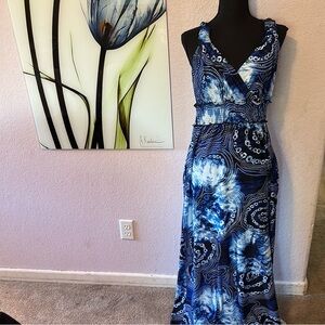 blue maxi dress with pockets size 12